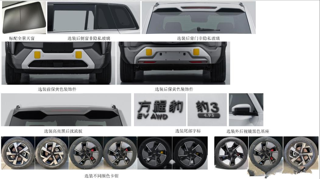 方程豹豹3申報圖曝光,三種風(fēng)格的外觀可選,車身很有肌肉感